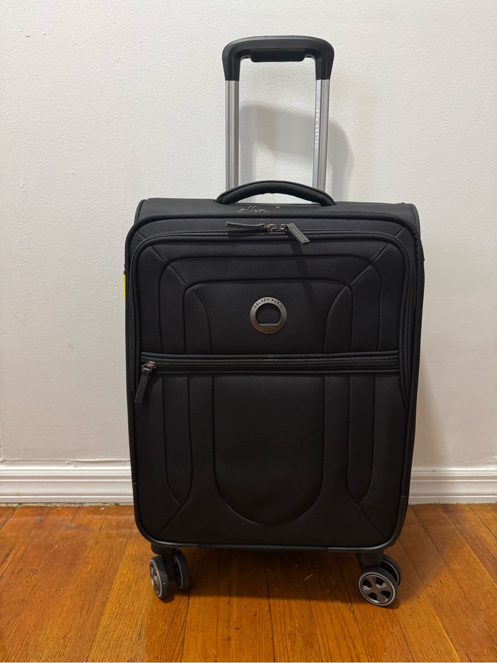 Delsey Paris Black Soft-Side Carry-On Spinner Suitcase